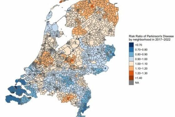 Parkinson’s map of the Netherlands shows complex risk factors