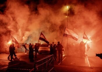 Police pelted with missiles at anti-asylum demonstration