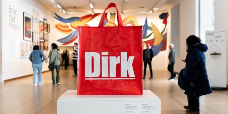 Edgy red Dirk shopping bag gains place in Stedelijk Museum