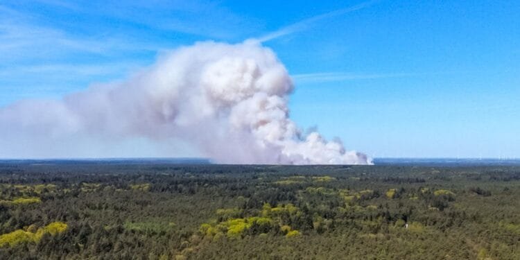 Major fire at military training range, smoke closes motorway